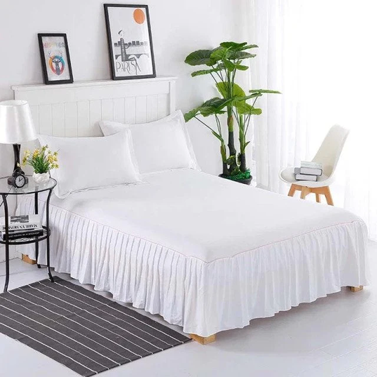 Frill Bedsheet - White - 3 Pieces