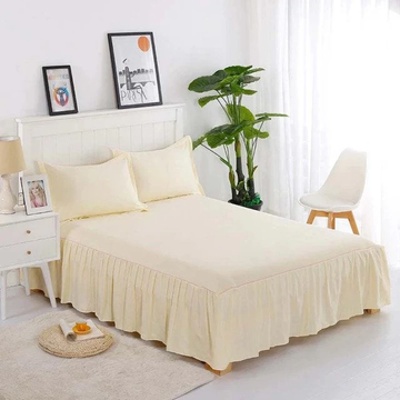 Frill Bedsheet - Cream - 3 Pieces
