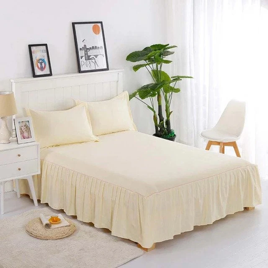 Frill Bedsheet - Cream - 3 Pieces