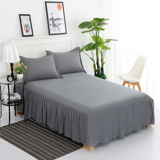 Frill Bedsheet - Grey - 3 Pieces
