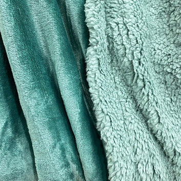 Super Soft Reversible Sherpa Fleece Blanket 350gsm - Teal