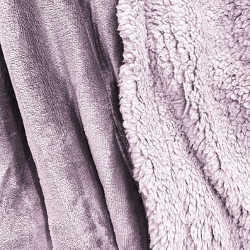 Super Soft Reversible Sherpa Fleece Blanket 350gsm - Pink