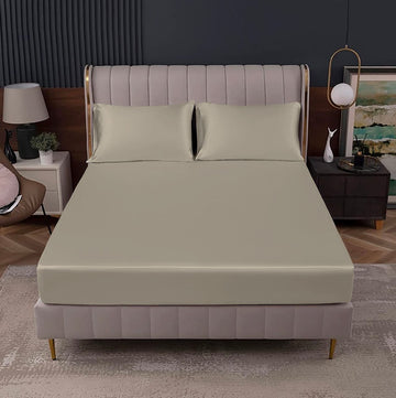 Silk Fitted Sheet - Grey