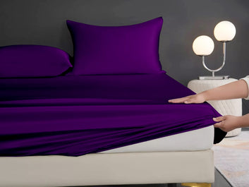 Silk Fitted Sheet - Purple