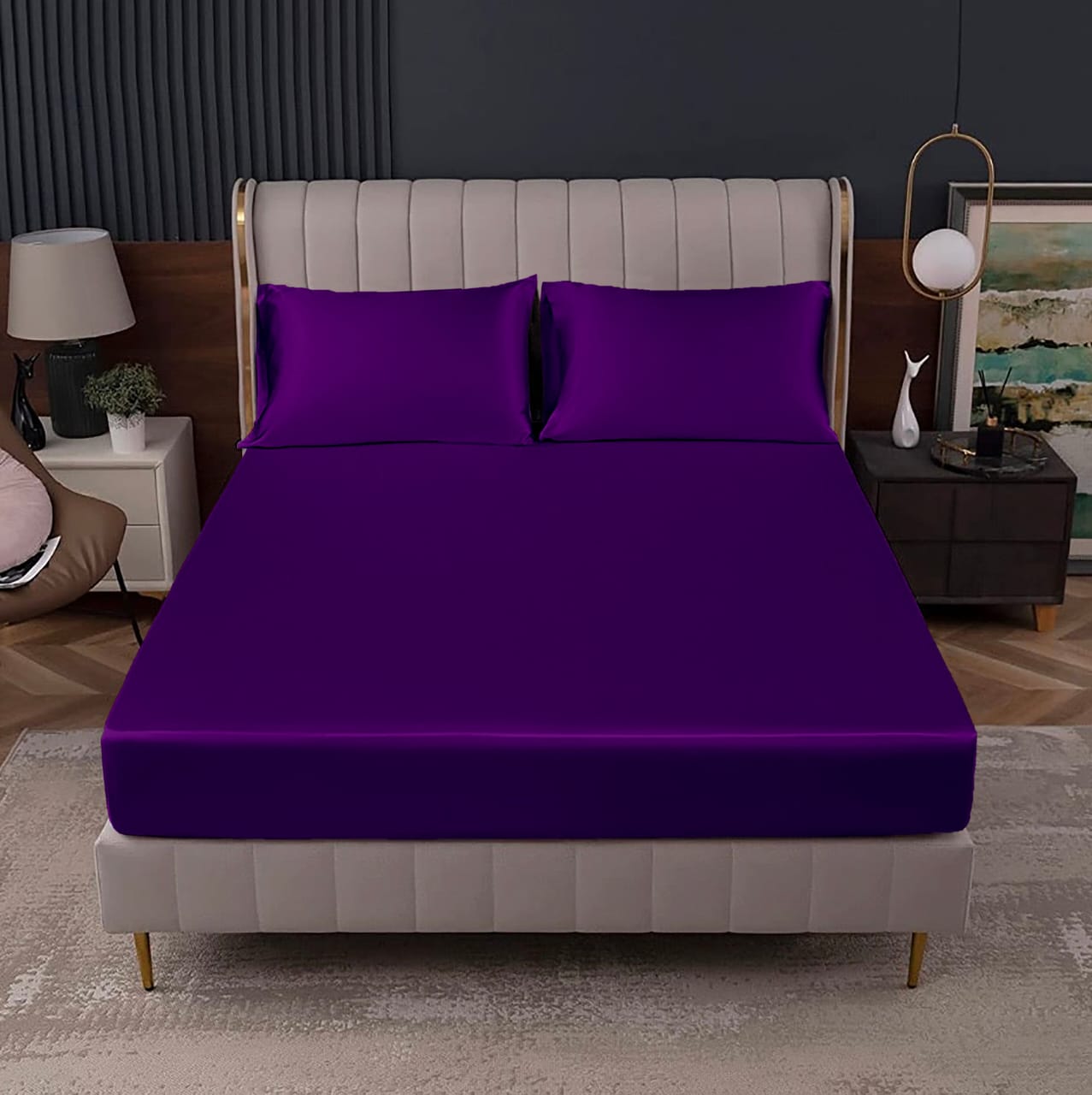 Silk Fitted Sheet - Purple