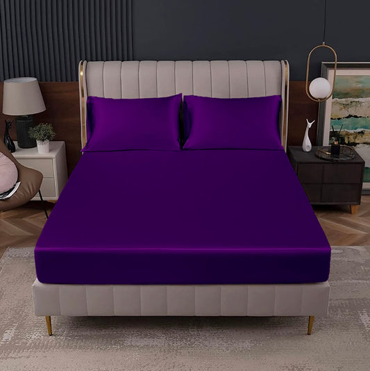 Silk Fitted Sheet - Purple