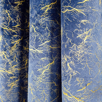 Luxury Sprinkle Design Velvet Curtain - Blue