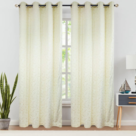 Luxury Sprinkle Design Velvet Curtain - Off White