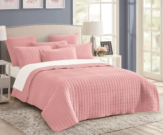 Diamond Quilted Bedspread _ Pink