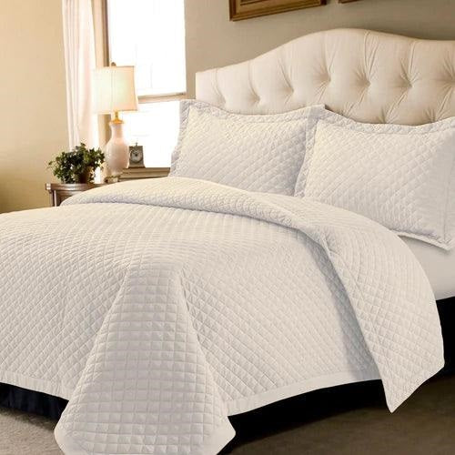 Diamond Quilted Bedspread _ Cream