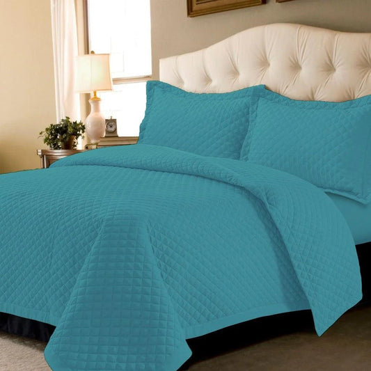 Diamond Quilted Bedspread _ Teal