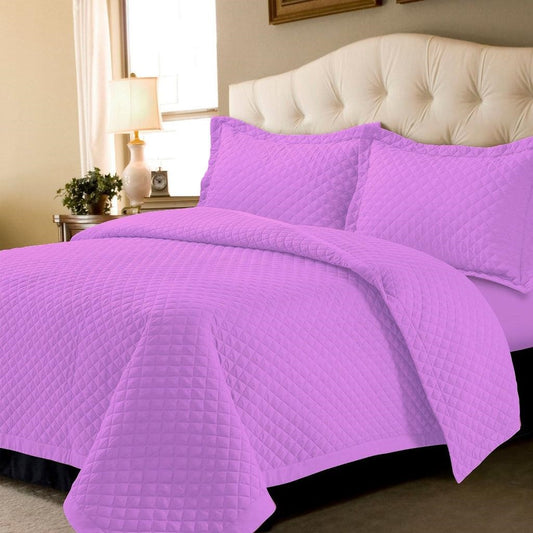 Diamond Quilted Bedspread _ Light Purple