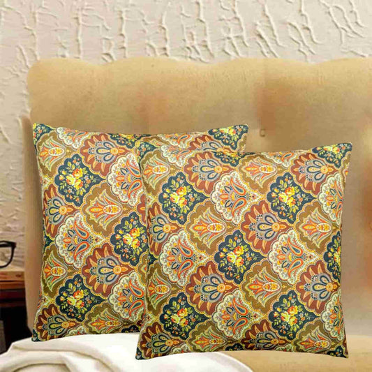 Pack of 2 jacquard printed cushion covers