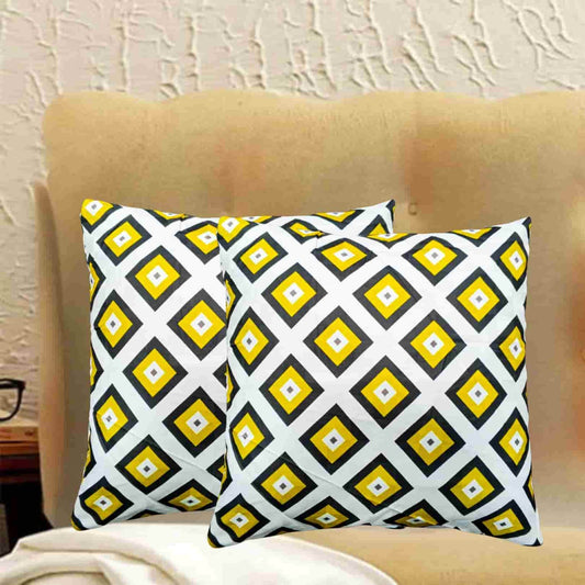 Pack of 2 jacquard printed cushion covers