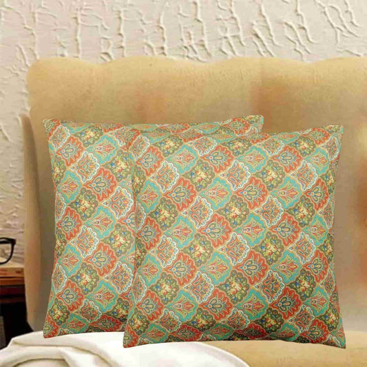 Pack of 2 jacquard printed cushion covers