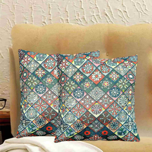 Pack of 2 jacquard printed cushion covers