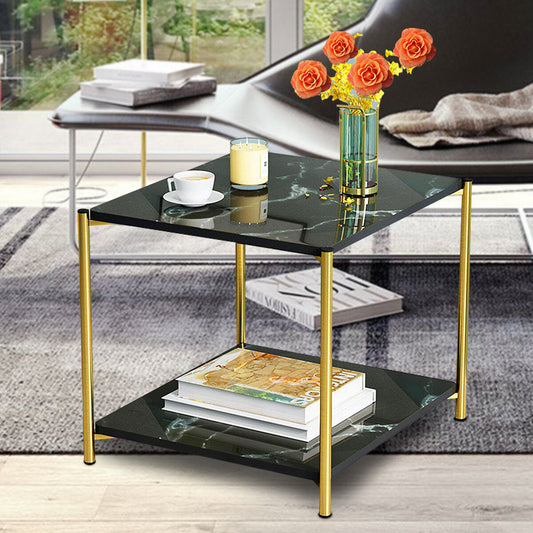 Black Modern Square End Side Table