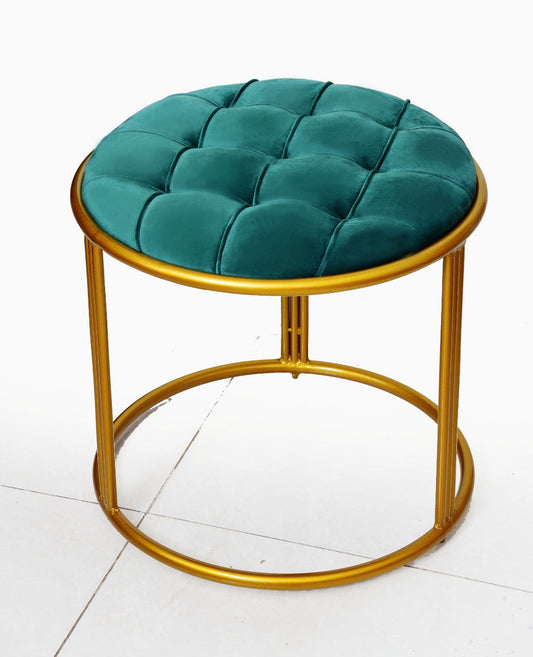Luxury Round Wooden Stool With Steel Stand