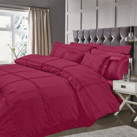 Luxury Box Pleated Duvet Set - Shocking Pink
