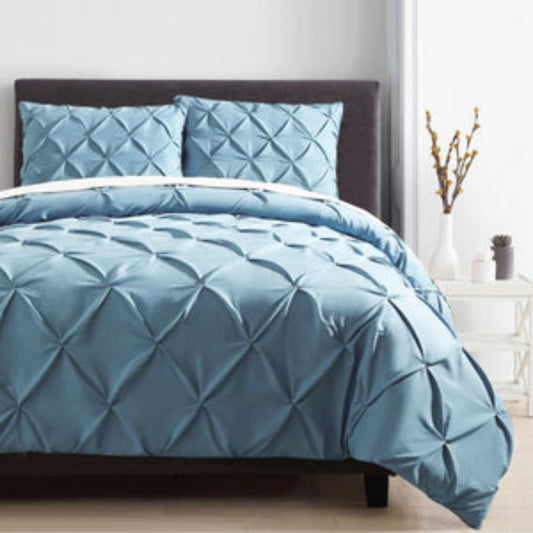Pintuck Duvet Set - (Sky Blue)