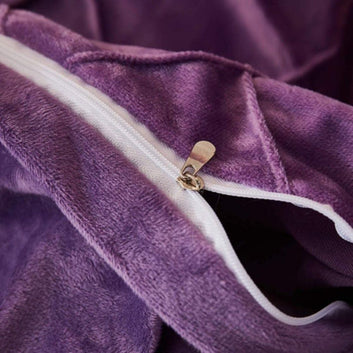 Luxury Velvet Pinch Pleats Duvet Set- Purple