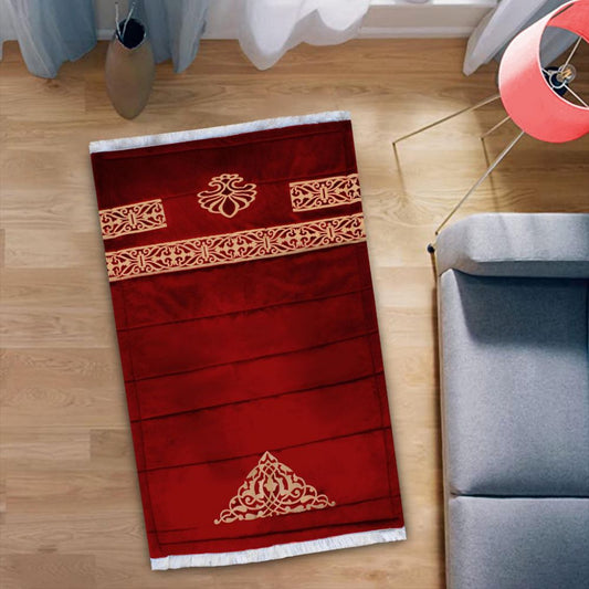 Luxury Velvet Prayer Mat Maroon