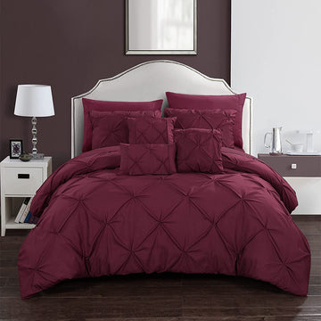 Pintuck Duvet Set - (Maroon)