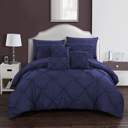 Pintuck Duvet Set - (Navy)